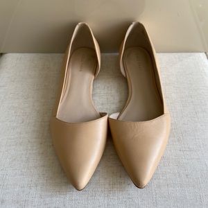Beige/Nude COLE HAAN Leather Flats, Pointed Toe
